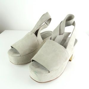 MERCEDES CASTILLO Gray Platform Sandals